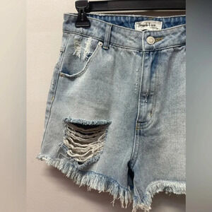 Peach Love Distressed Denim cut off shorts